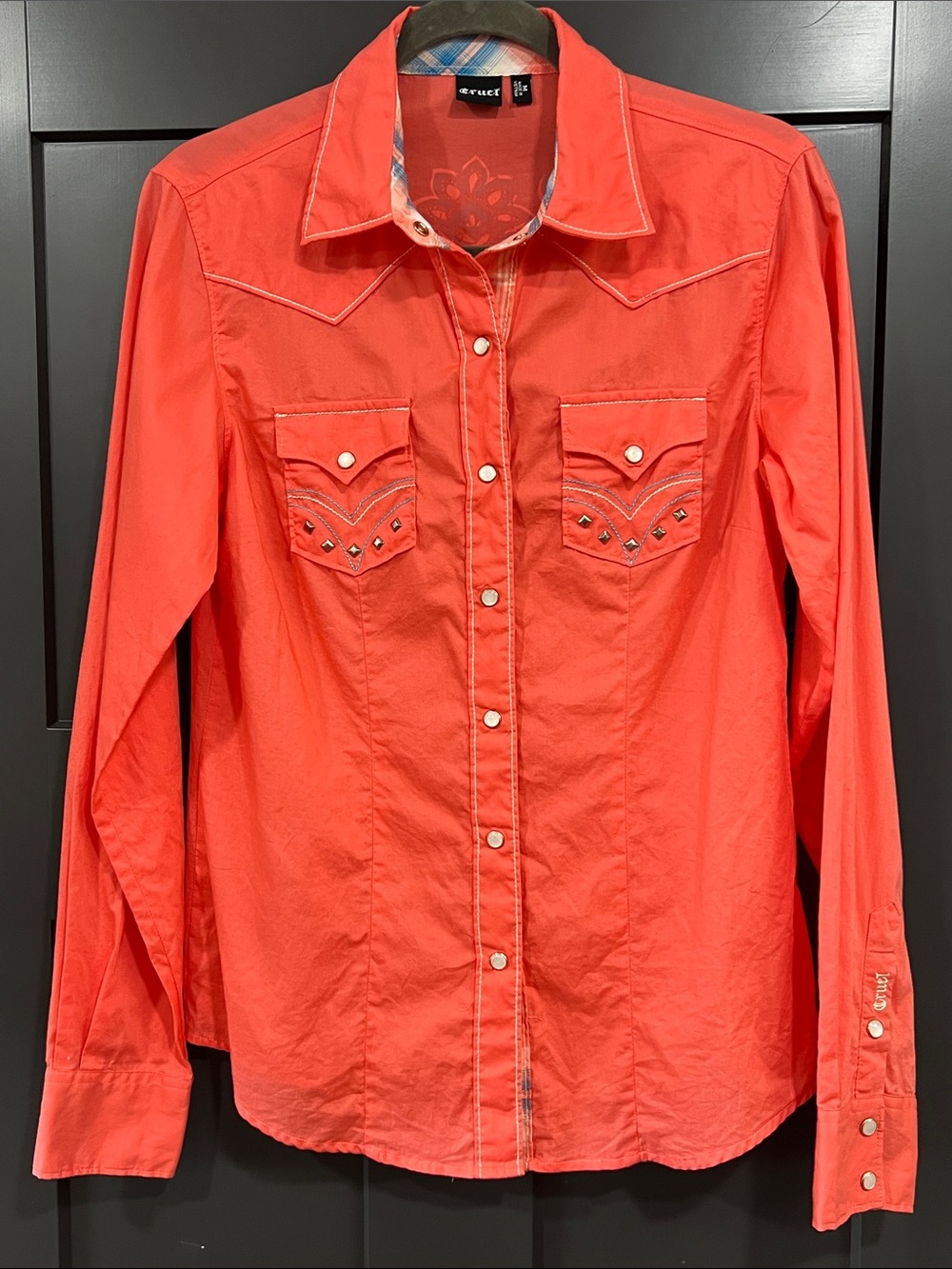 Cruel Womens Coral Button-Down Western Shirt